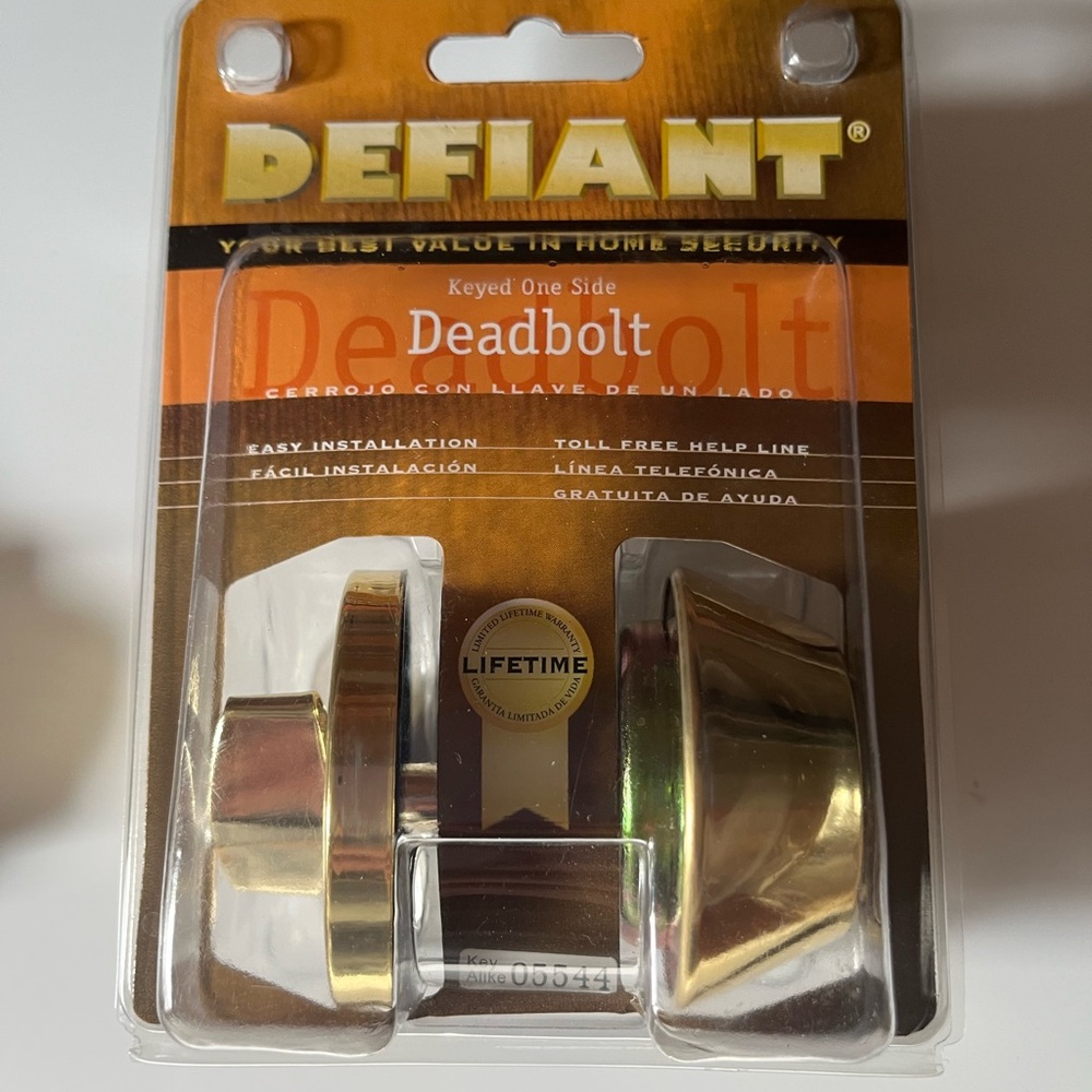 Gold Dual-Finish Deadbolt Lock